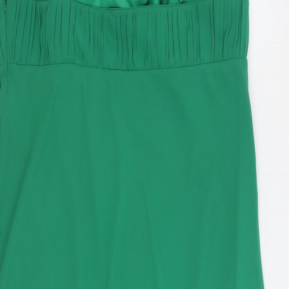 Debut Womens Green Polyester Mini Size 18 One Shoulder Zip