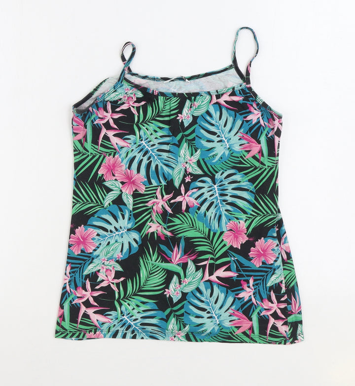 Pep&Co Womens Multicoloured Floral Cotton Camisole Tank Size S Square Neck