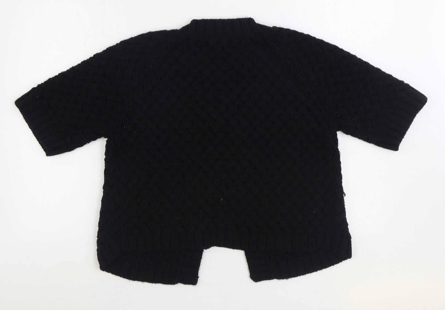 Savida Womens Black V-Neck Acrylic Cardigan Jumper Size 12
