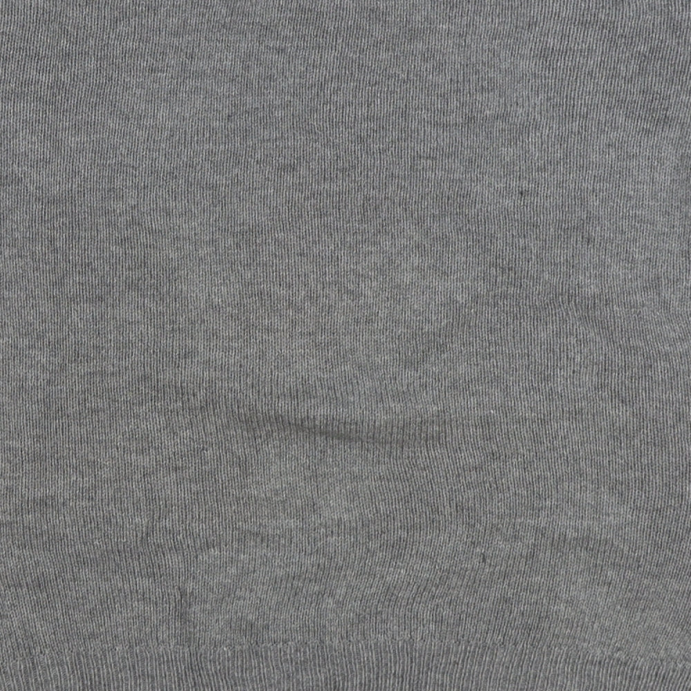 TU Womens Grey Round Neck Acrylic Pullover Jumper Size 12 - Christmas Robin