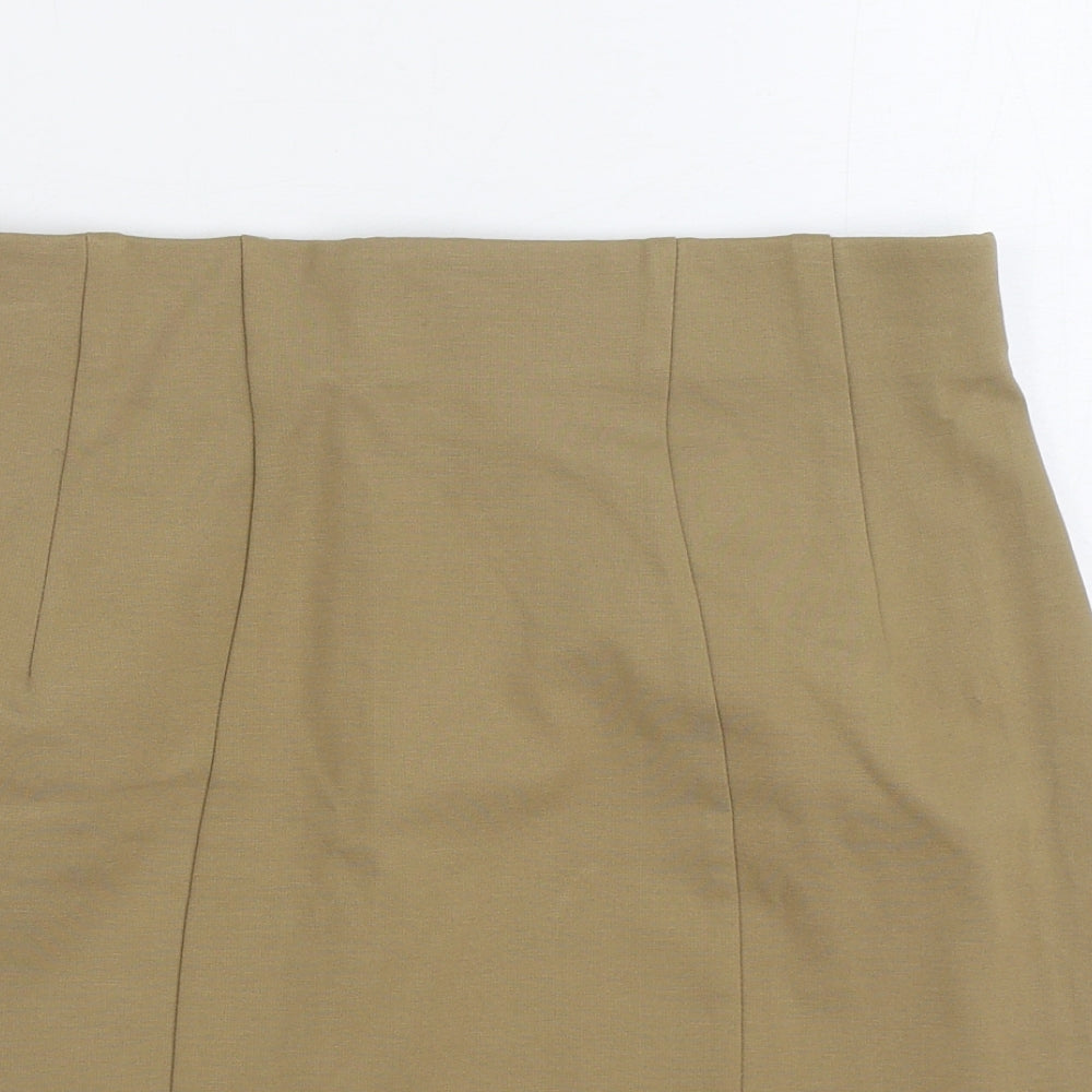 Marks and Spencer Womens Beige Polyester Straight & Pencil Skirt Size 12