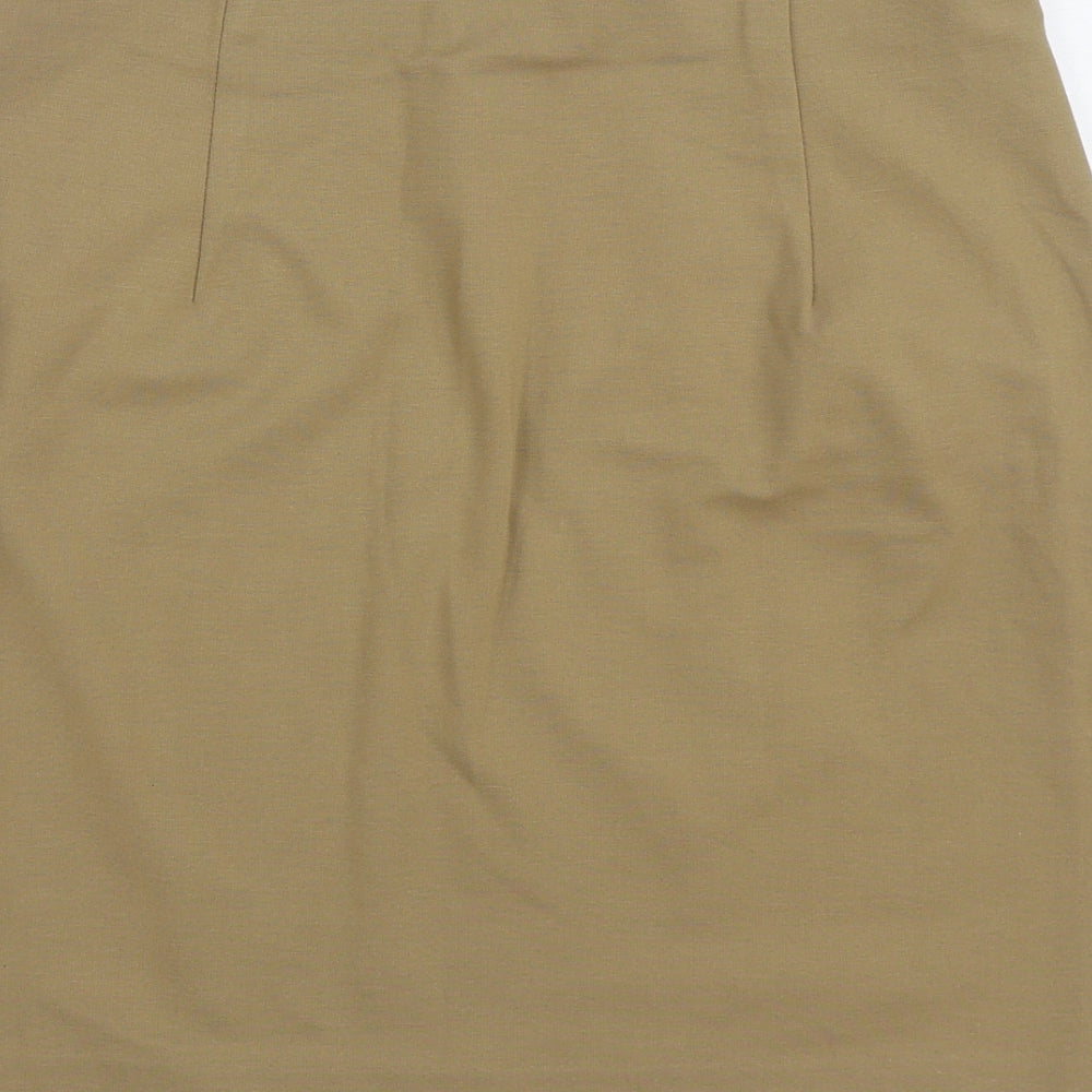 Marks and Spencer Womens Beige Polyester Straight & Pencil Skirt Size 12