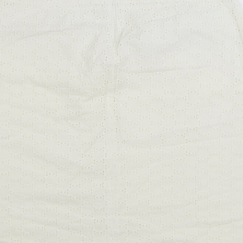Dunnes Stores Womens White Cotton A-Line Skirt Size 12 Zip