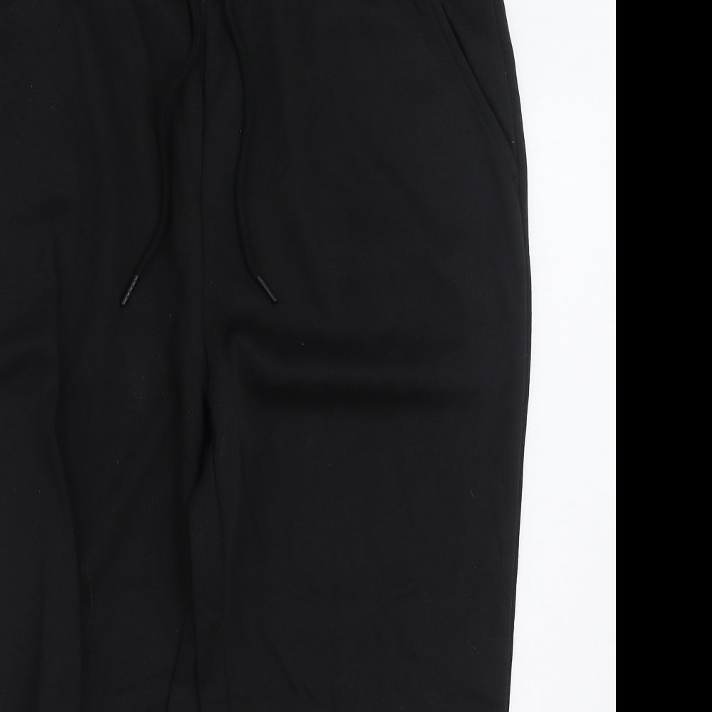 Studio Womens Black Cotton Jogger Trousers Size 16 L22 in Regular Drawstring