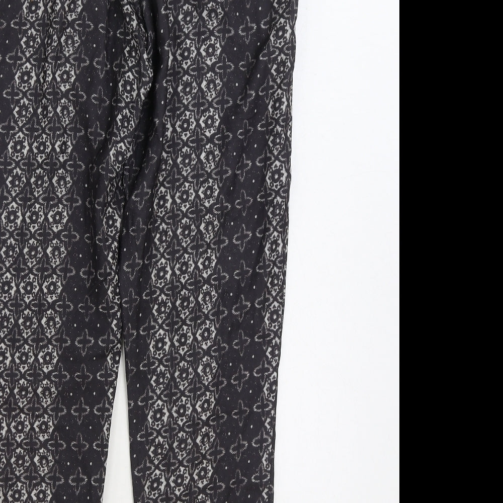 Atmosphere Womens Black Geometric Polyester Trousers Size 12 L28 in Regular Zip