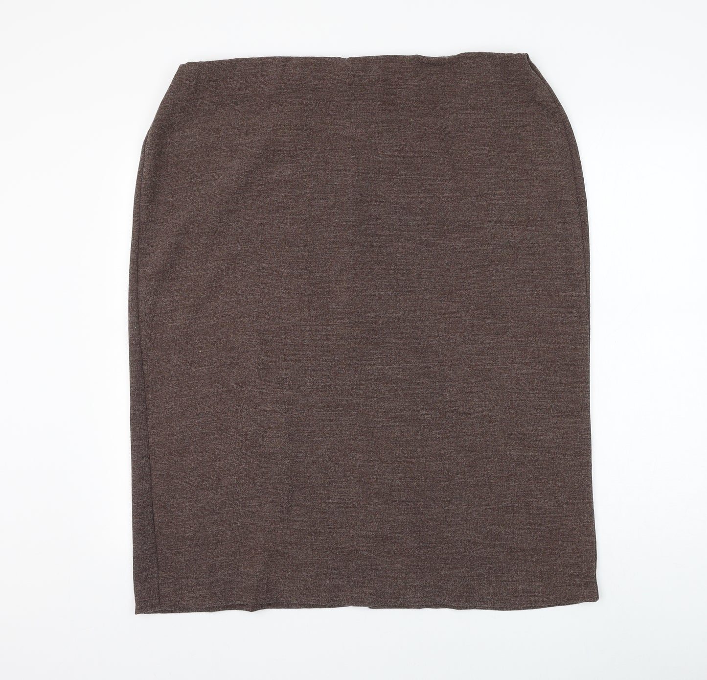 Marks and Spencer Womens Brown Polyester Straight & Pencil Skirt Size 22 Zip