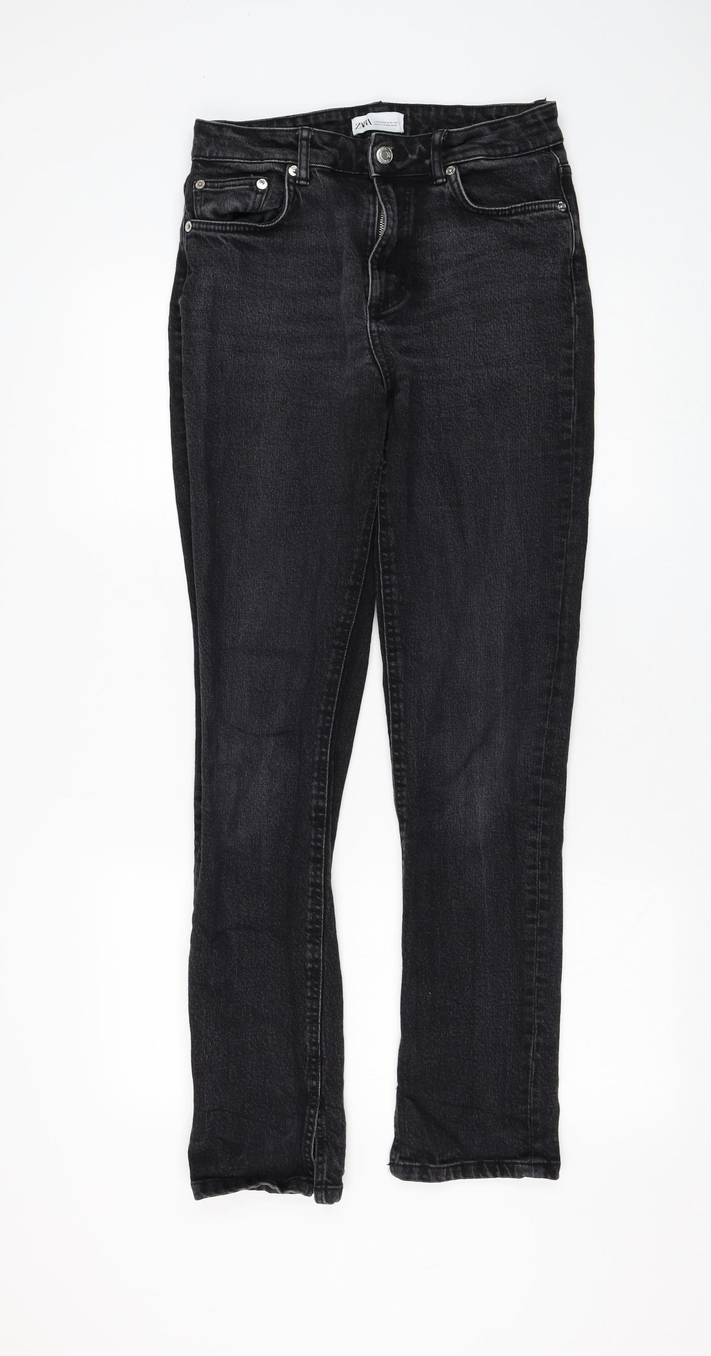 Zara Womens Black Polyester Mom Jeans Size 30 in L30 in Regular Zip