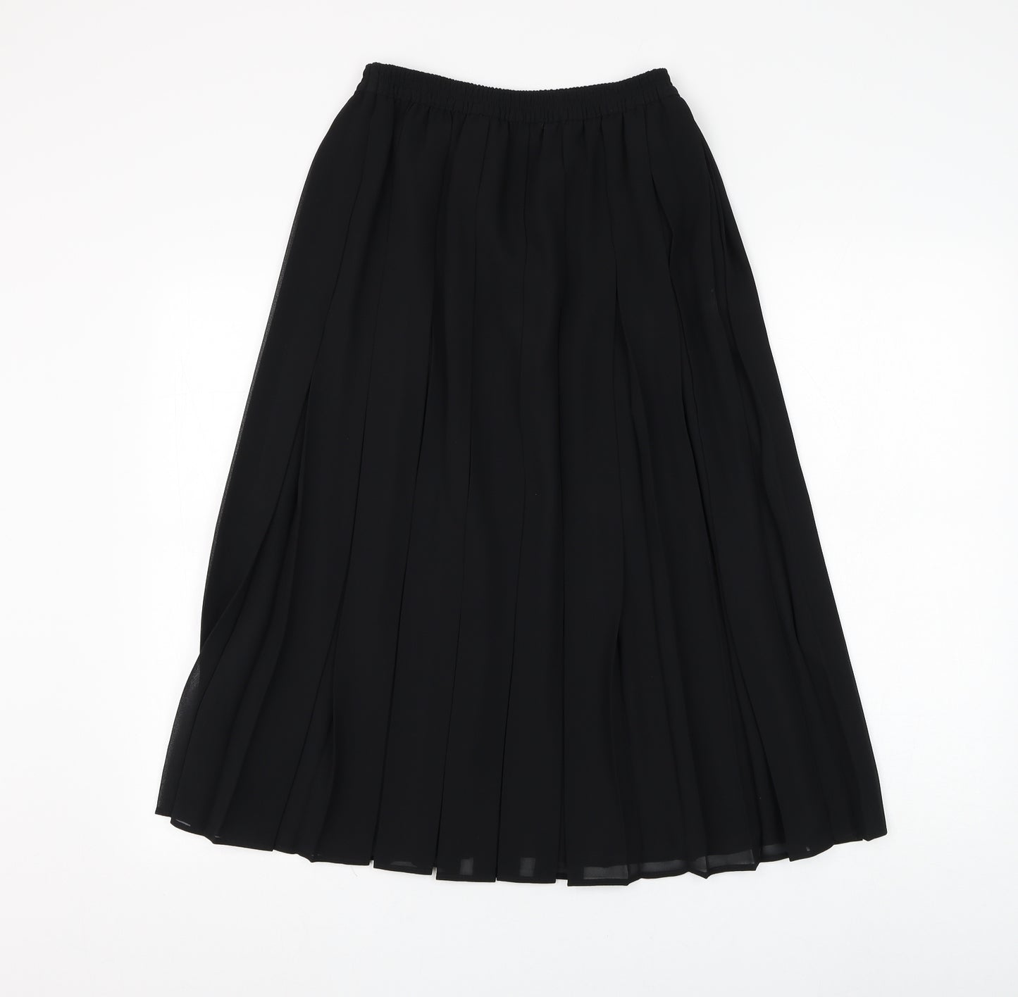 Marks and Spencer Womens Black Polyester Pleated Skirt Size 12