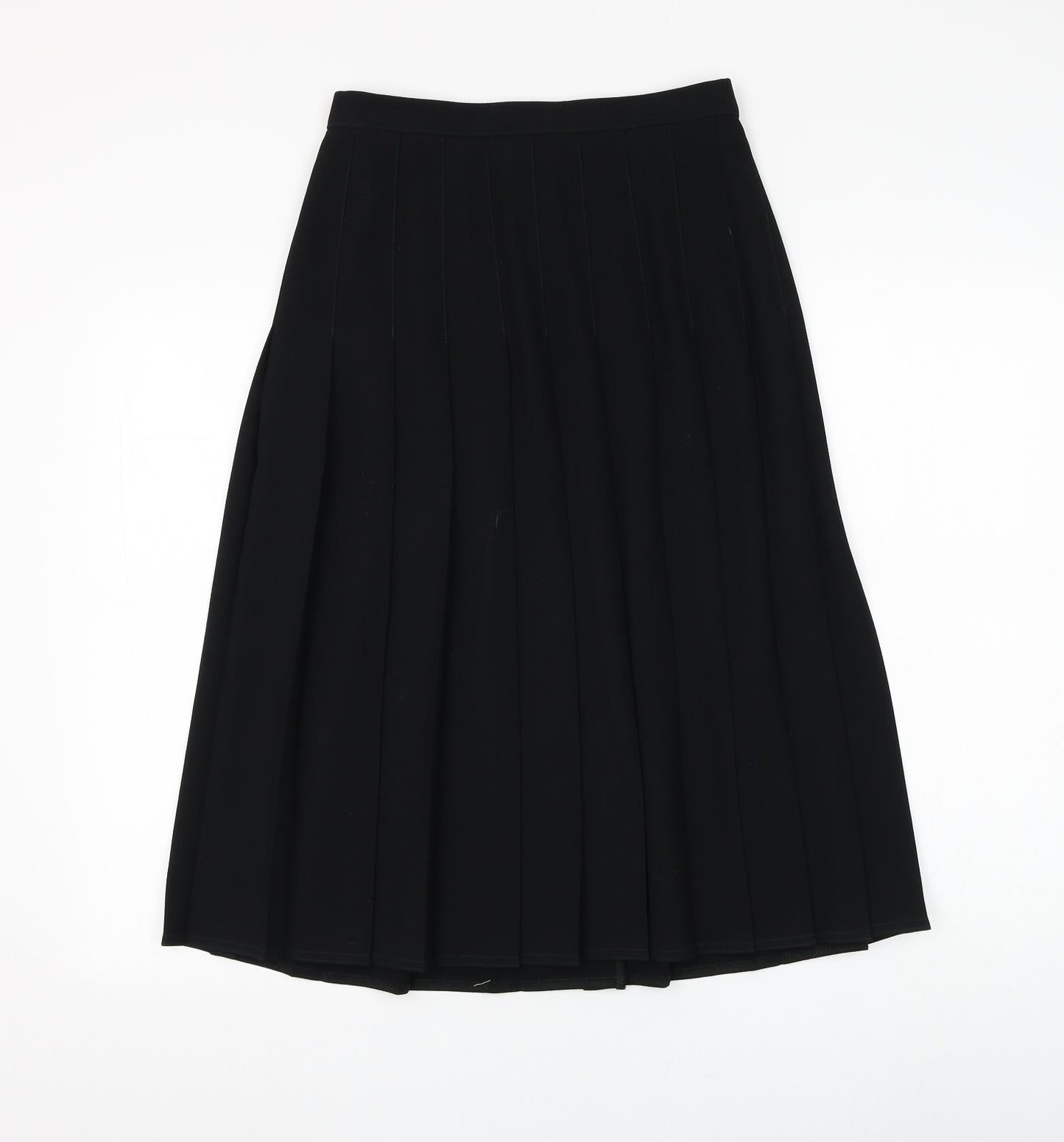 Marks and Spencer Womens Black Polyester Flare Skirt Size 10 Zip