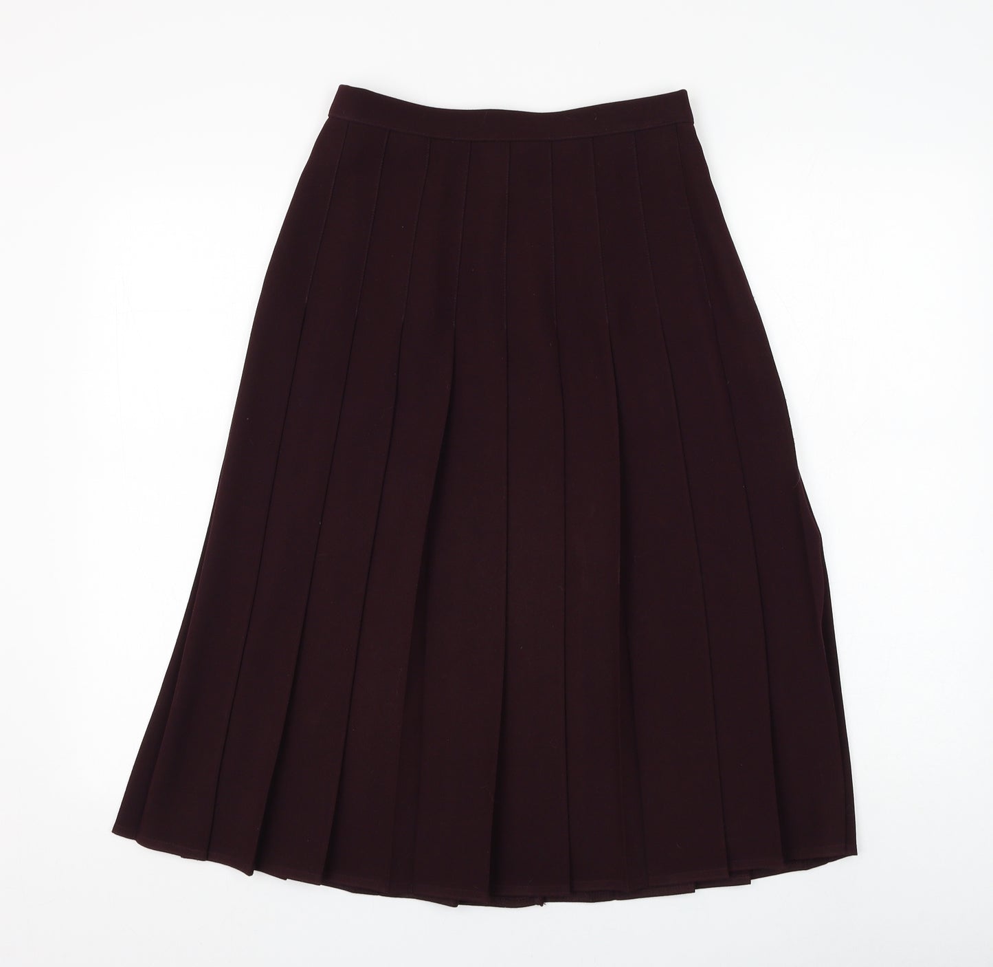 Marks and Spencer Womens Purple Polyester Pleated Skirt Size 10 Zip