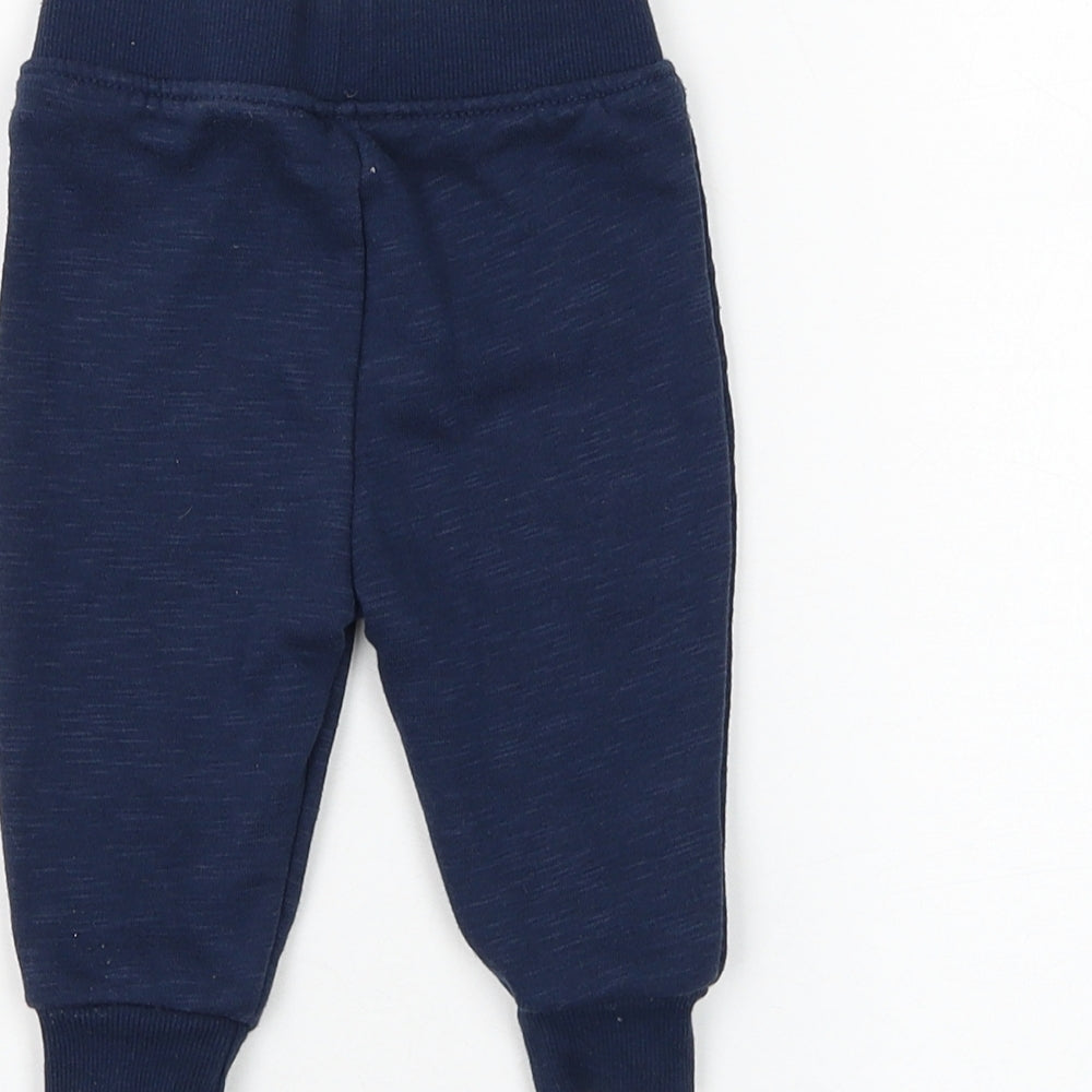 Primark Boys Blue Cotton Jogger Trousers Size 3-6 Months Drawstring
