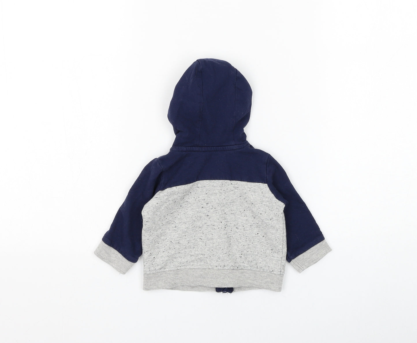 Peacocks Boys Grey Colourblock Cotton Full Zip Jumper Size 0-3 Months Zip