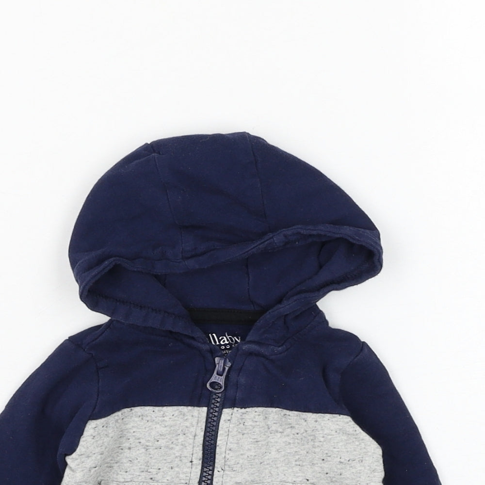 Peacocks Boys Grey Colourblock Cotton Full Zip Jumper Size 0-3 Months Zip