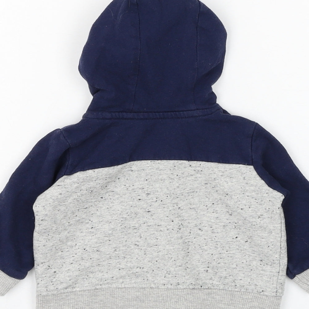 Peacocks Boys Grey Colourblock Cotton Full Zip Jumper Size 0-3 Months Zip