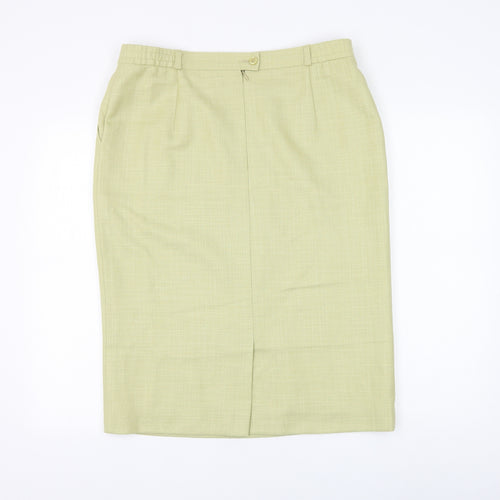 City Combi Womens Green Wool Straight & Pencil Skirt Size 18 Zip