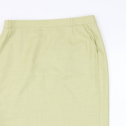 City Combi Womens Green Wool Straight & Pencil Skirt Size 18 Zip