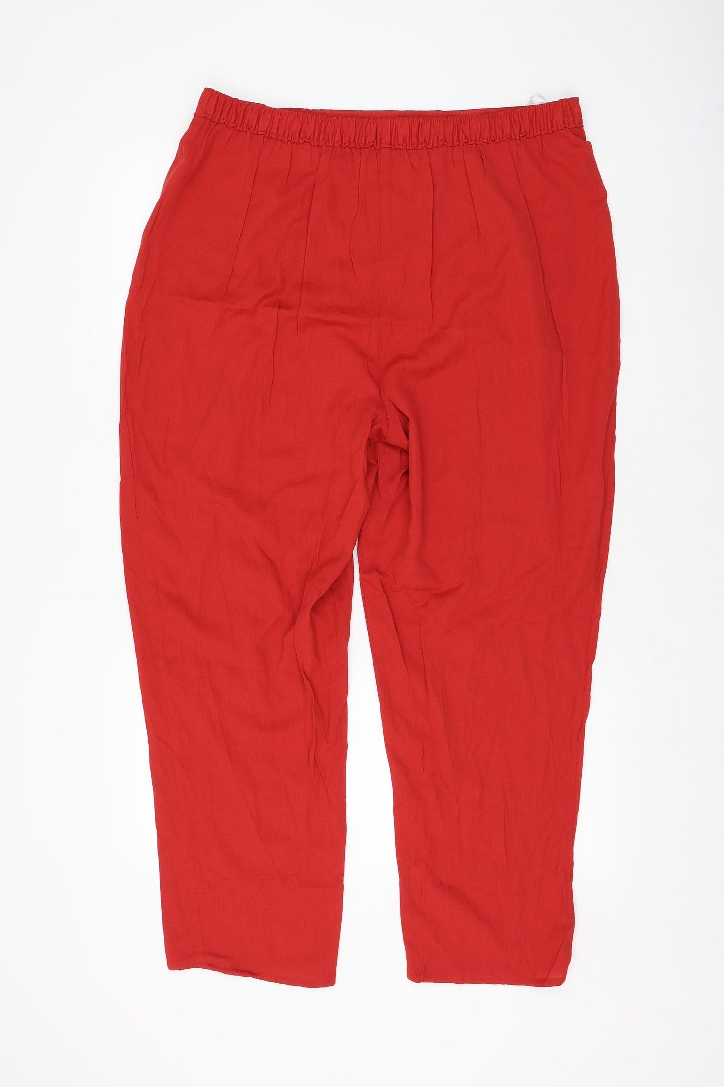 Berkertex Womens Red Viscose Trousers Size 20 L27 in Regular