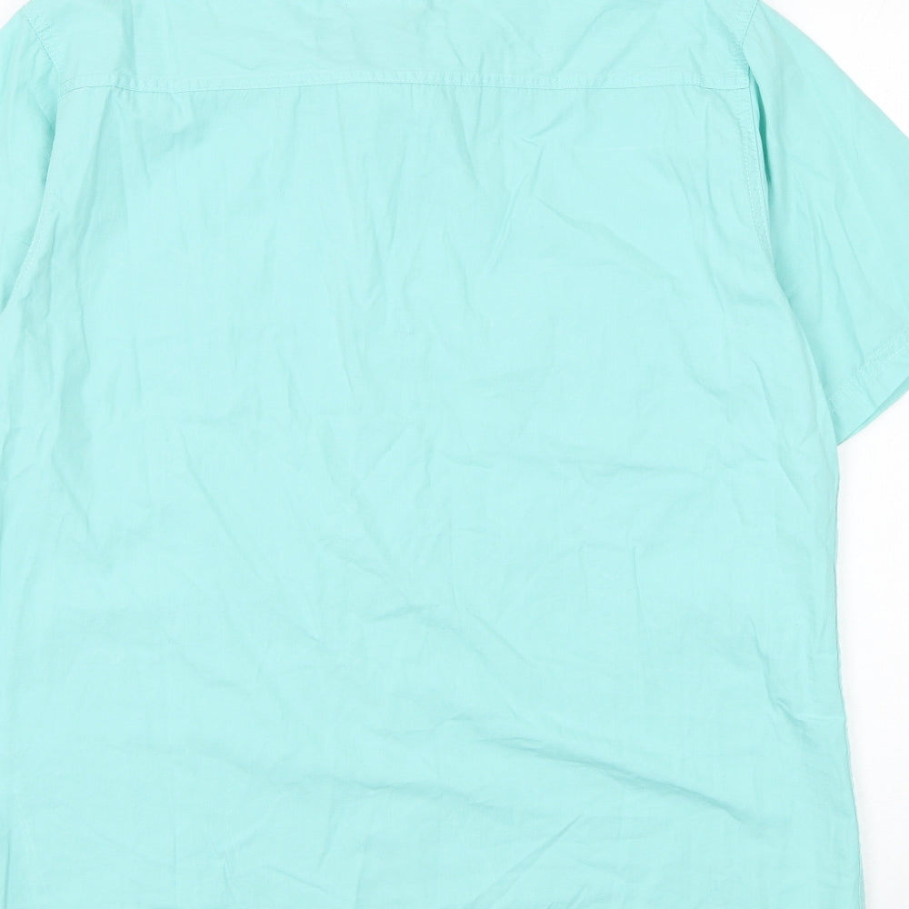 PD&C Womens Green Cotton Basic Button-Up Size M Collared