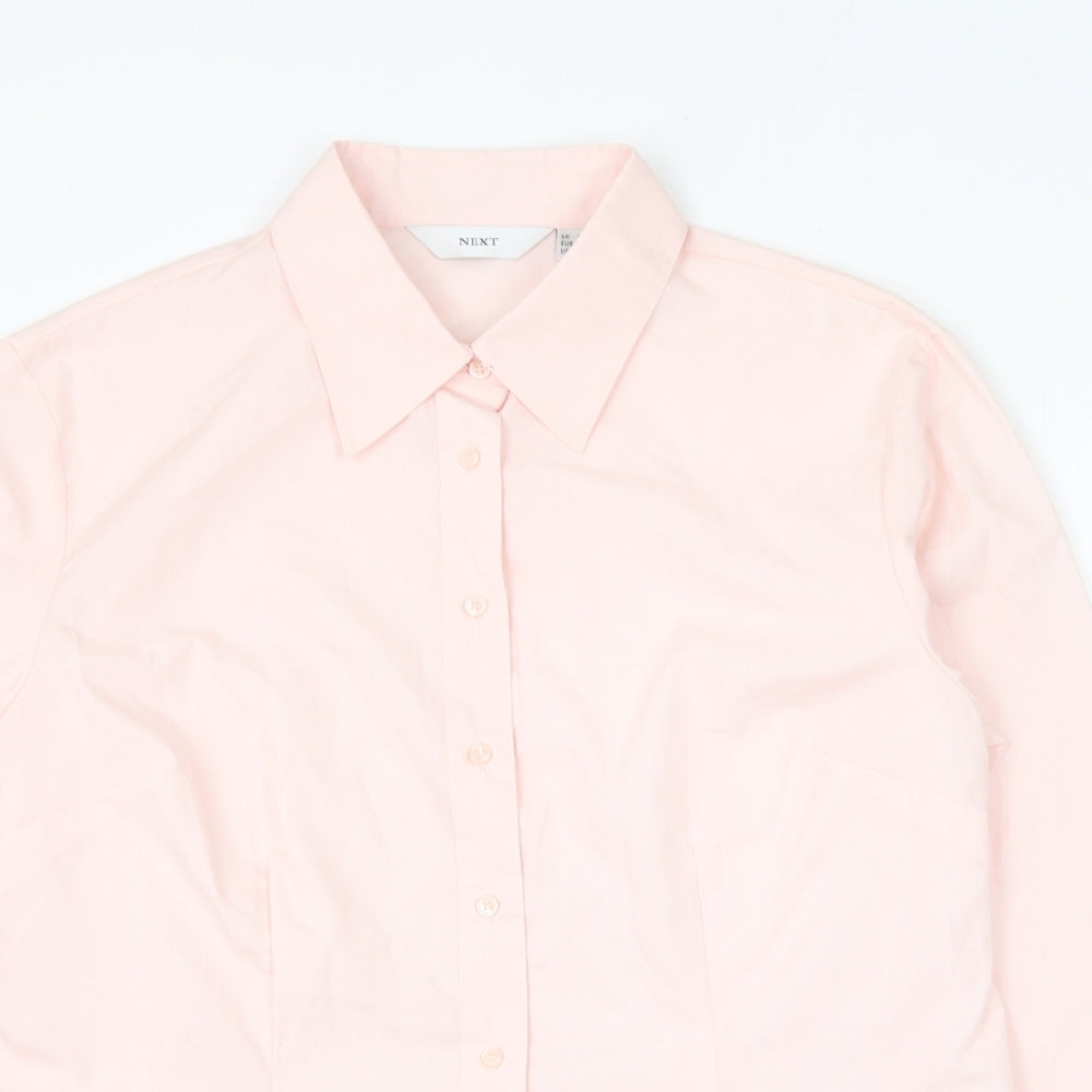 NEXT Womens Pink Cotton Basic Button-Up Size 20 Collared