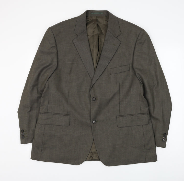Pinstripe Mens Green Wool Jacket Suit Jacket Size 44