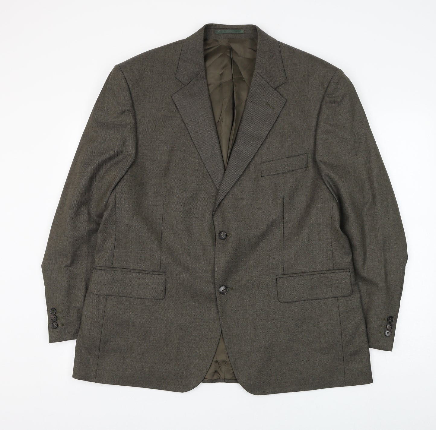 Pinstripe Mens Green Wool Jacket Suit Jacket Size 44