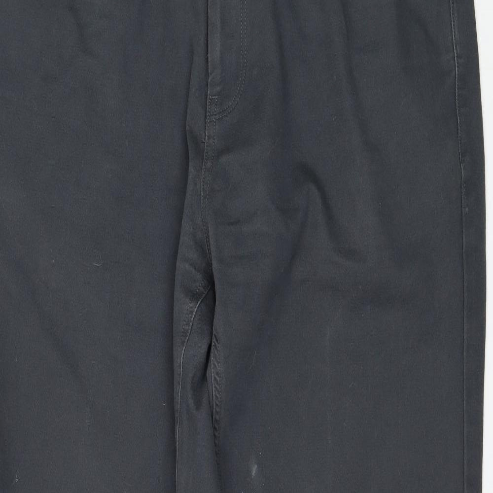 George Mens Grey Cotton Straight Jeans Size 36 in L30 in Regular Zip