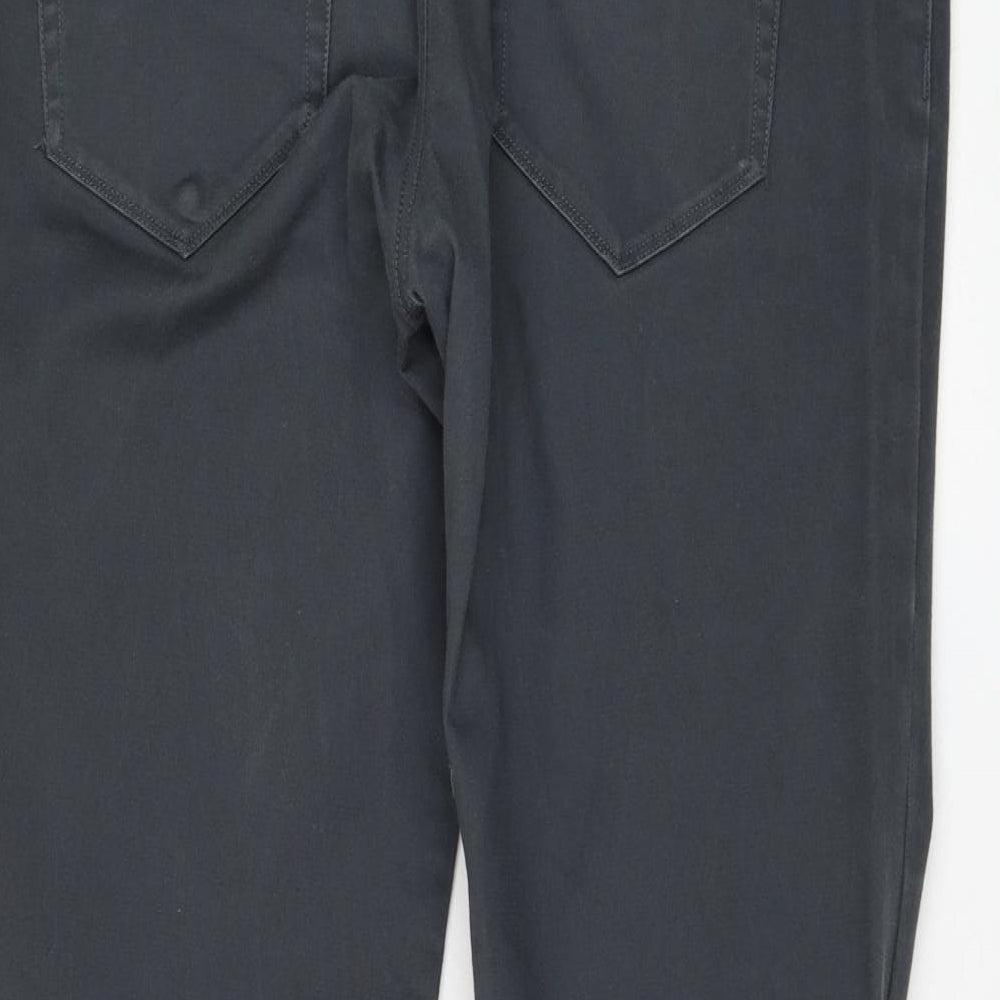 George Mens Grey Cotton Straight Jeans Size 36 in L30 in Regular Zip