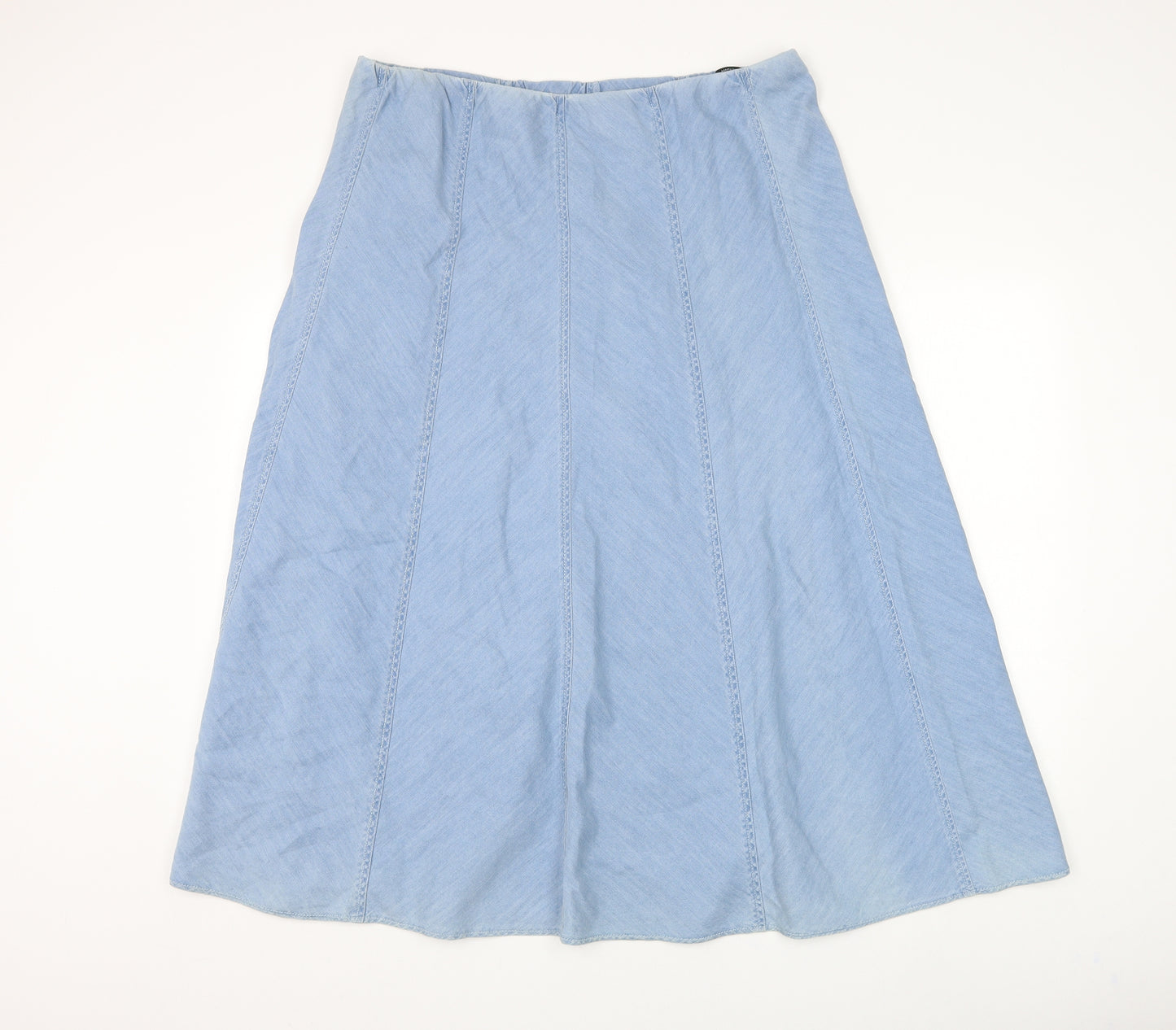Marks and Spencer Womens Blue Cotton Skater Skirt Size 18