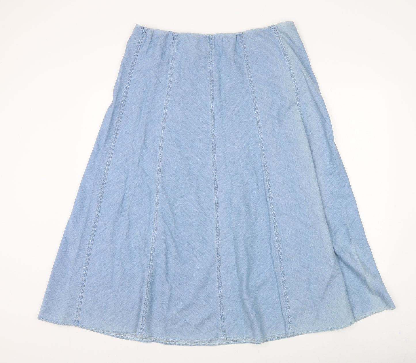 Marks and Spencer Womens Blue Cotton Skater Skirt Size 18