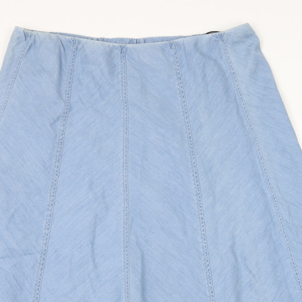 Marks and Spencer Womens Blue Cotton Skater Skirt Size 18
