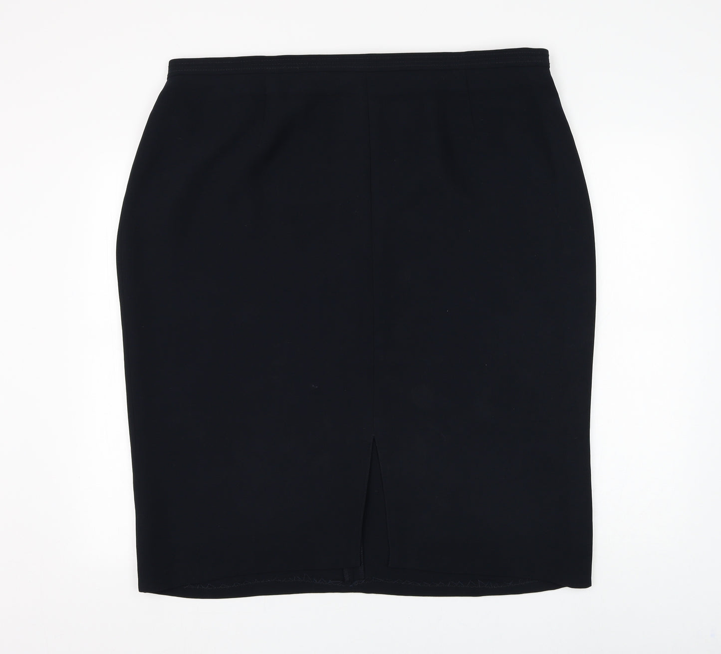Ann Harvey Womens Black Polyester Straight & Pencil Skirt Size 22 Zip