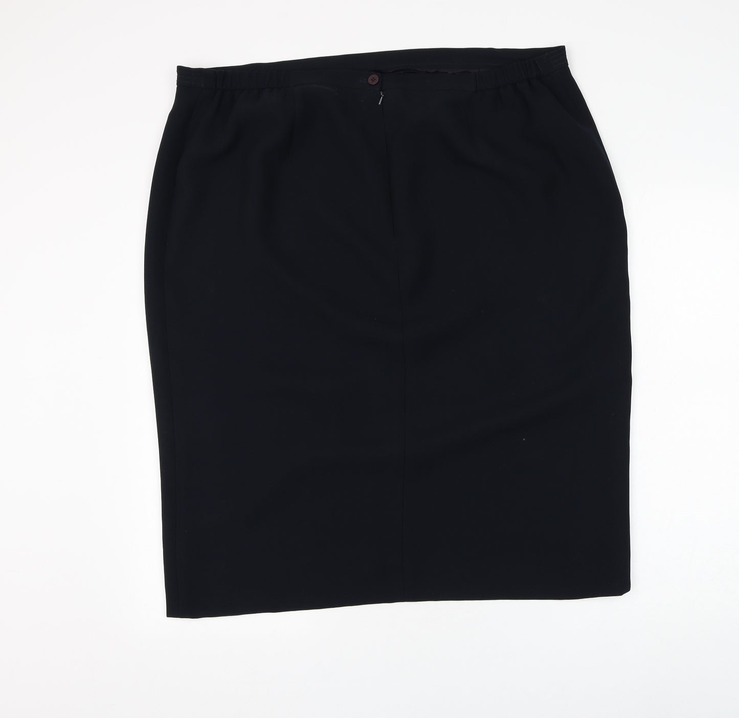Ann Harvey Womens Black Polyester Straight & Pencil Skirt Size 22 Zip