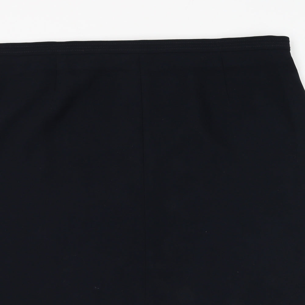 Ann Harvey Womens Black Polyester Straight & Pencil Skirt Size 22 Zip
