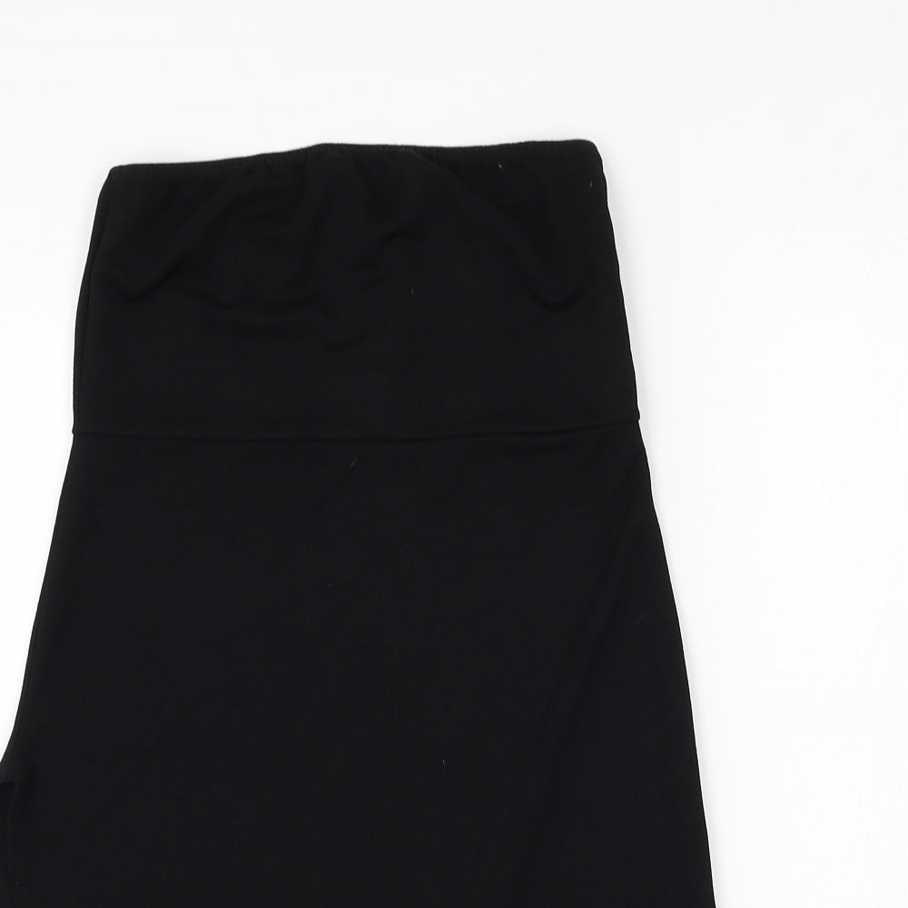 PRETTYLITTLETHING Womens Black Polyester Basic Tank Size 10 Off the Shoulder