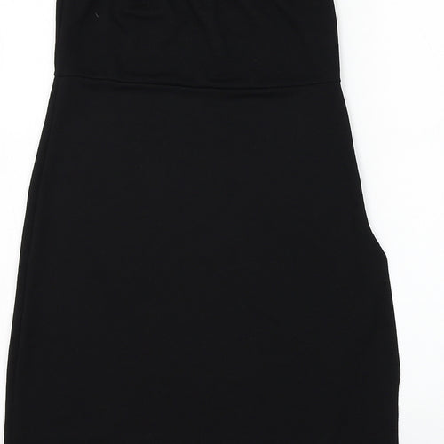 PRETTYLITTLETHING Womens Black Polyester Basic Tank Size 10 Off the Shoulder