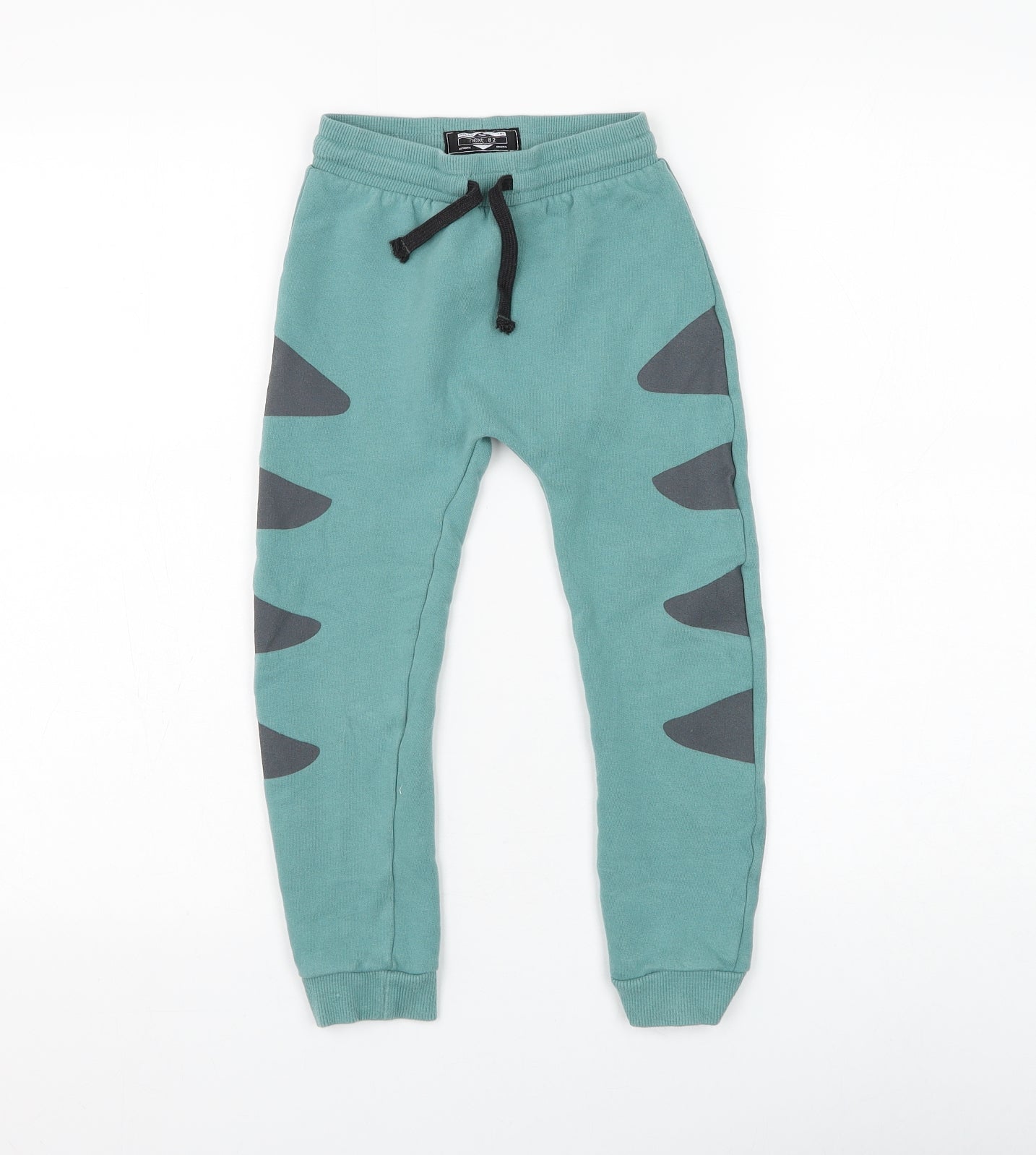 NEXT Boys Blue Geometric Cotton Jogger Trousers Size 5-6 Years Regular Drawstring