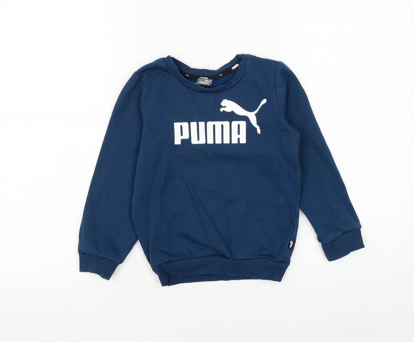 PUMA Boys Blue Polyester Pullover Sweatshirt Size 3-4 Years Pullover