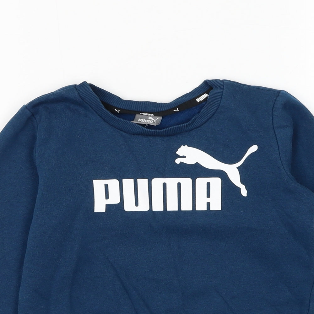 PUMA Boys Blue Polyester Pullover Sweatshirt Size 3-4 Years Pullover