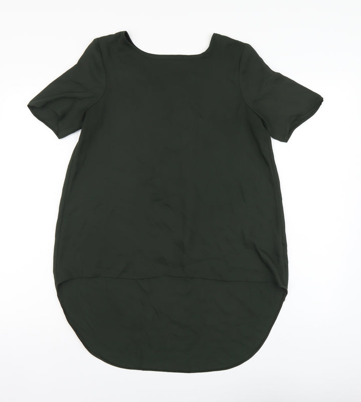 F&F Womens Green Polyester Basic Blouse Size 6 Round Neck