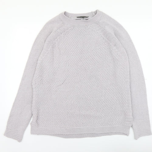 F&F Womens Grey Round Neck Acrylic Pullover Jumper Size 12