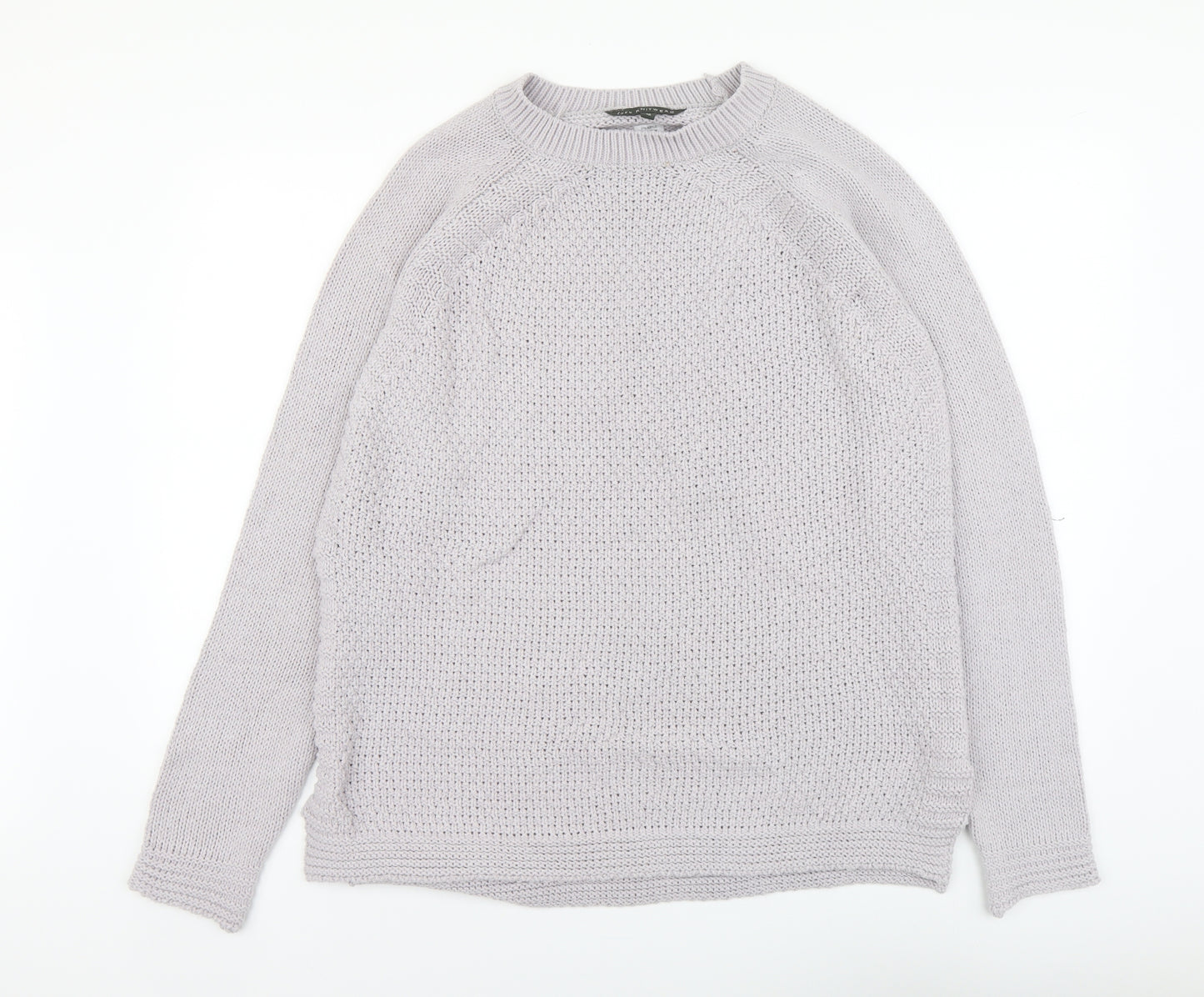 F&F Womens Grey Round Neck Acrylic Pullover Jumper Size 12
