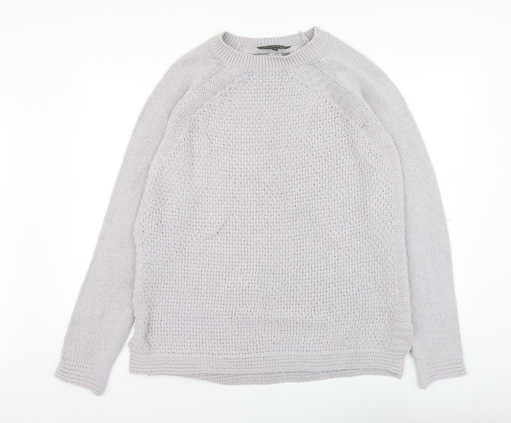 F&F Womens Grey Round Neck Acrylic Pullover Jumper Size 12