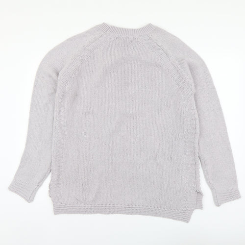 F&F Womens Grey Round Neck Acrylic Pullover Jumper Size 12
