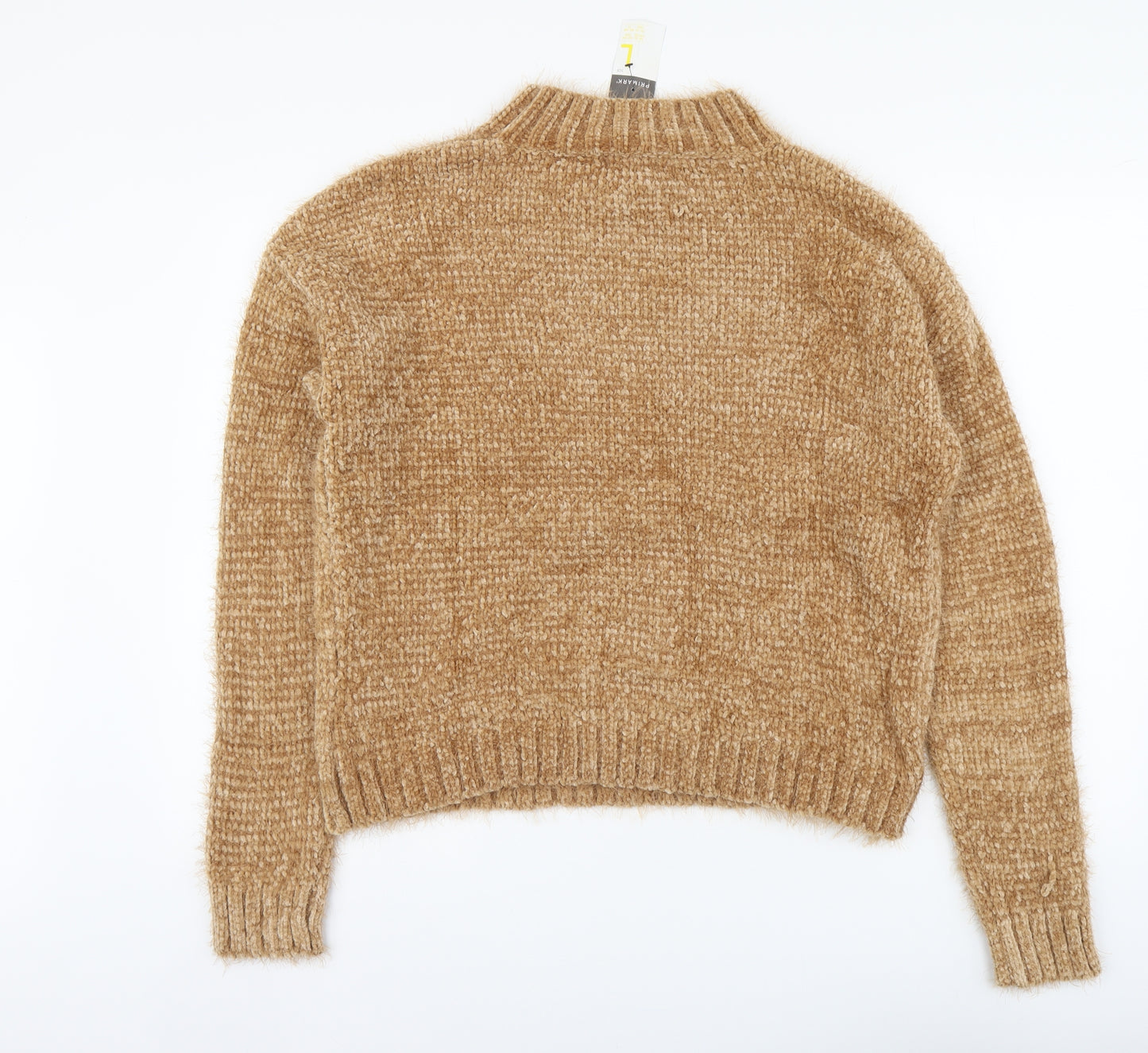 Primark Womens Beige High Neck Polyester Pullover Jumper Size L