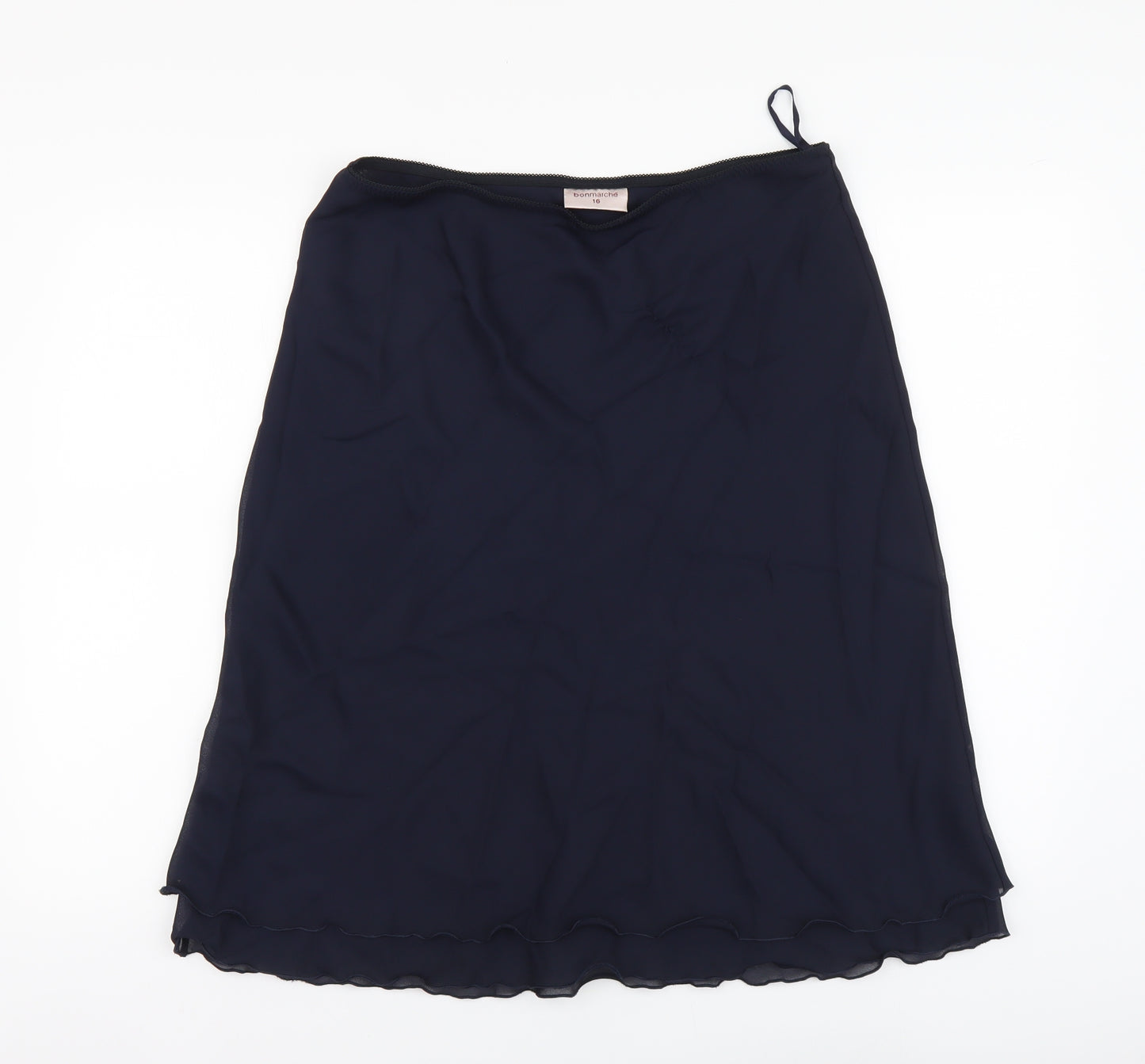 Bonmarché Womens Blue Polyester A-Line Skirt Size 16 Buckle