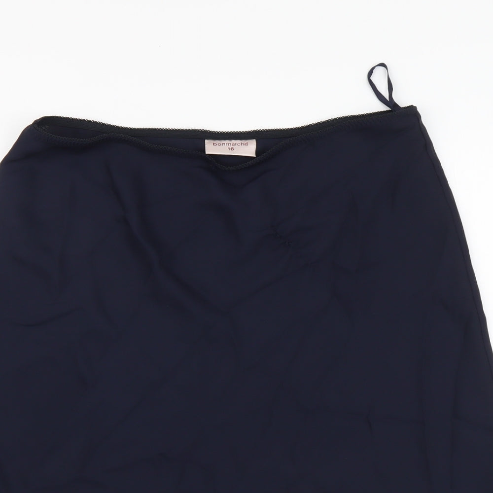 Bonmarché Womens Blue Polyester A-Line Skirt Size 16 Buckle