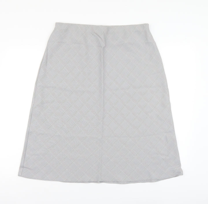 Berkertex Womens Grey Argyle/Diamond Polyester A-Line Skirt Size 16 Buckle