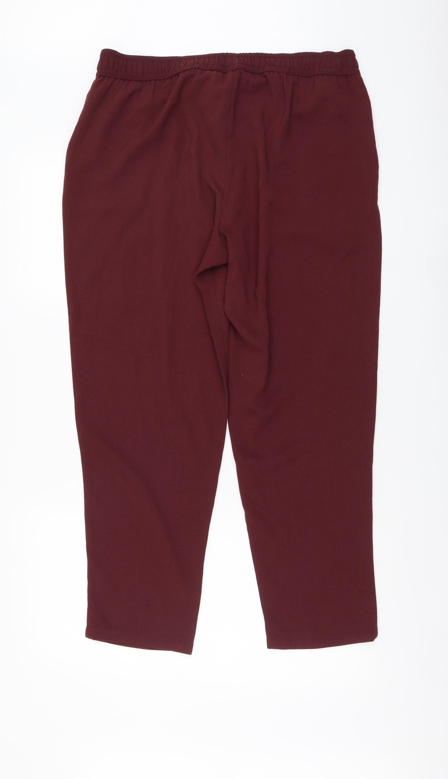George Womens Red Polyester Chino Trousers Size 16 L27 in Regular Buckle