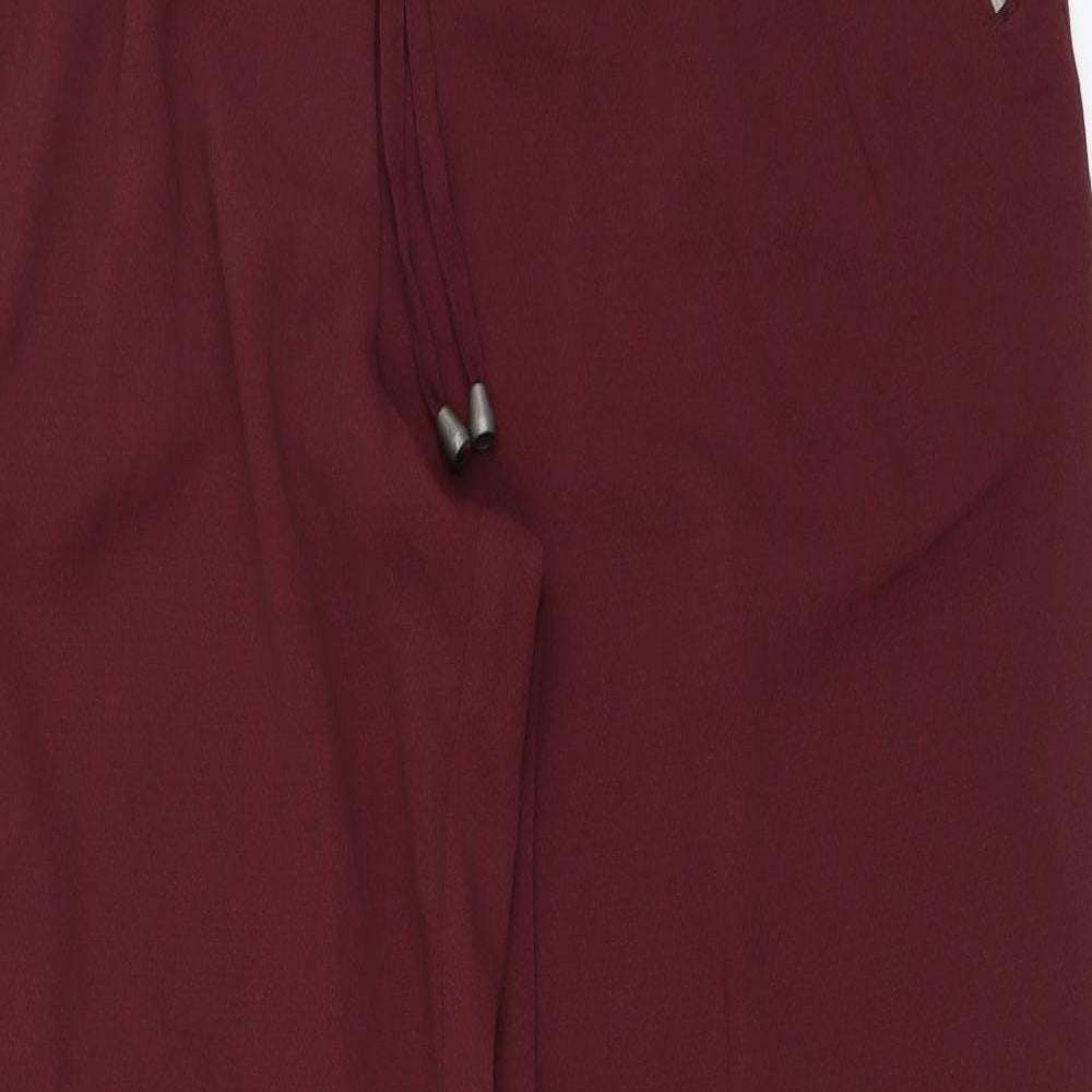 George Womens Red Polyester Chino Trousers Size 16 L27 in Regular Buckle