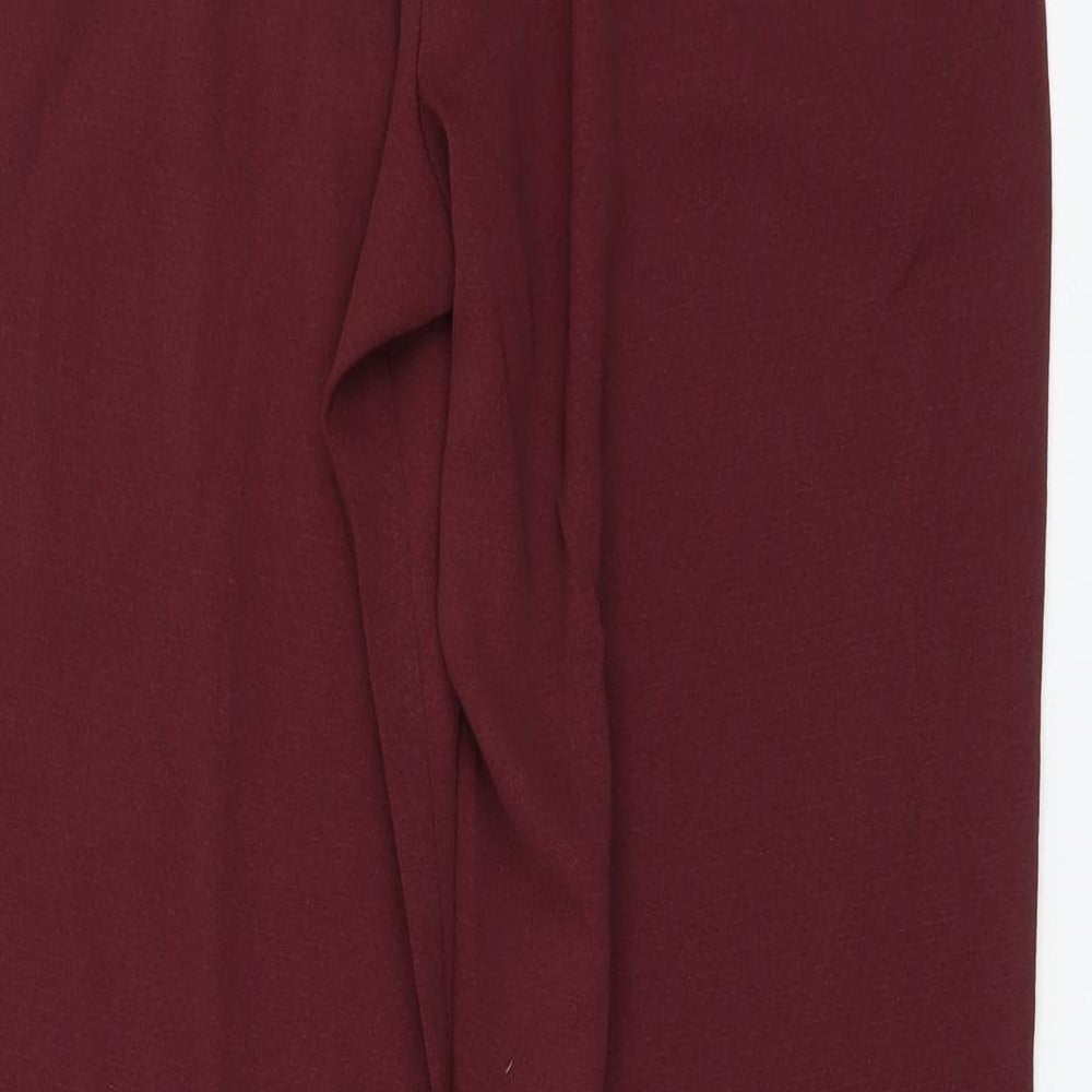 George Womens Red Polyester Chino Trousers Size 16 L27 in Regular Buckle